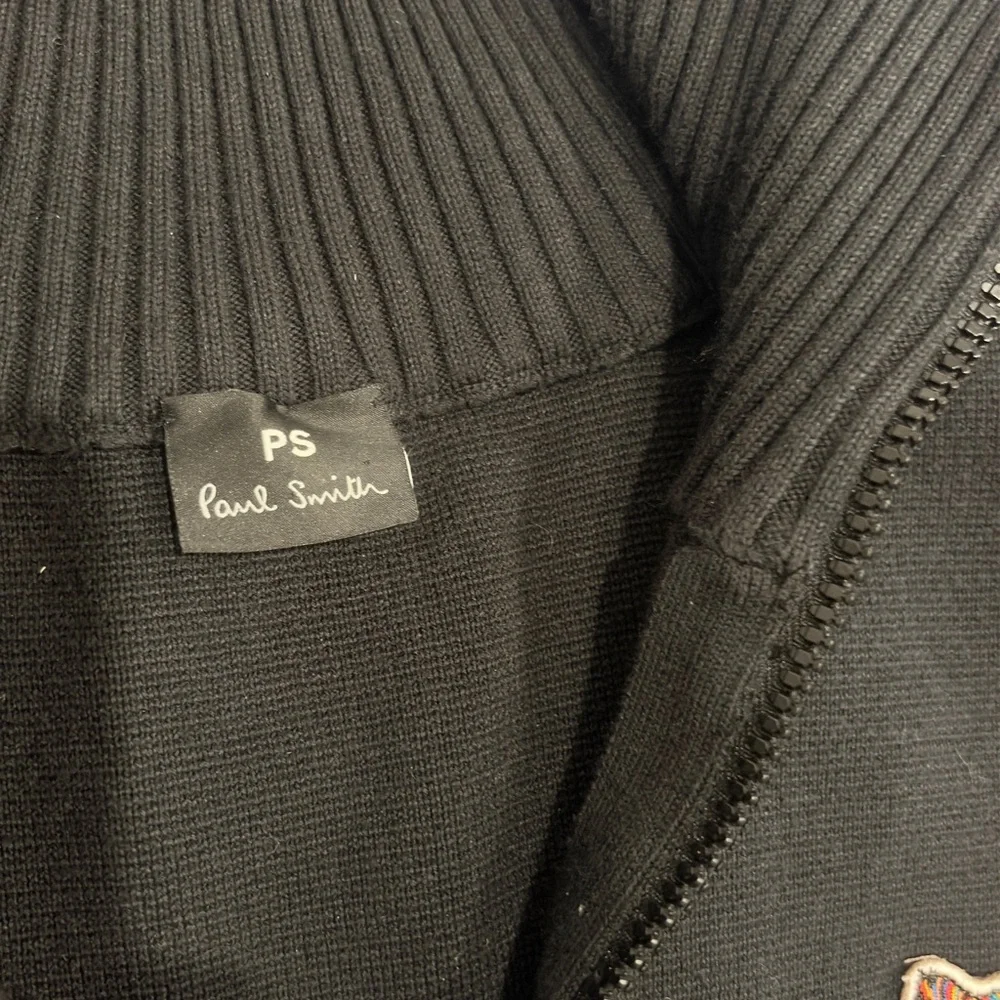 P. S. Paul Smith Men's Black Quarter-Zip Sweater S-M